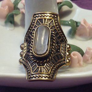 Coppertone Ring with Faux Crystal